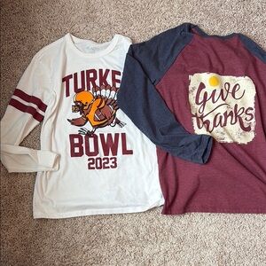 2 Boys XL Thanksgiving tees